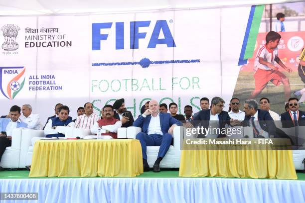 President Gianni Infantino visits a FIFA Football for Schools programme in Mumbai ahead of the FIFA U17 Women’s World Cup Final in Mumbai India on...