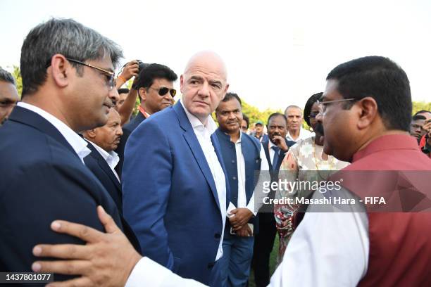 President Gianni Infantino visits a FIFA Football for Schools programme in Mumbai ahead of the FIFA U17 Women’s World Cup Final in Mumbai India on...