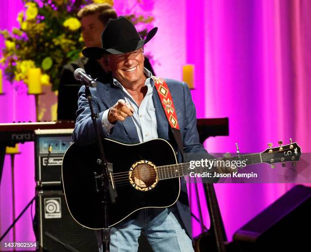 George Strait performs at the Coal Miner's Daughter: A Celebration Of The Life & Music Of Loretta Lynn at the Grand Ole Opry on October 30, 2022 in...