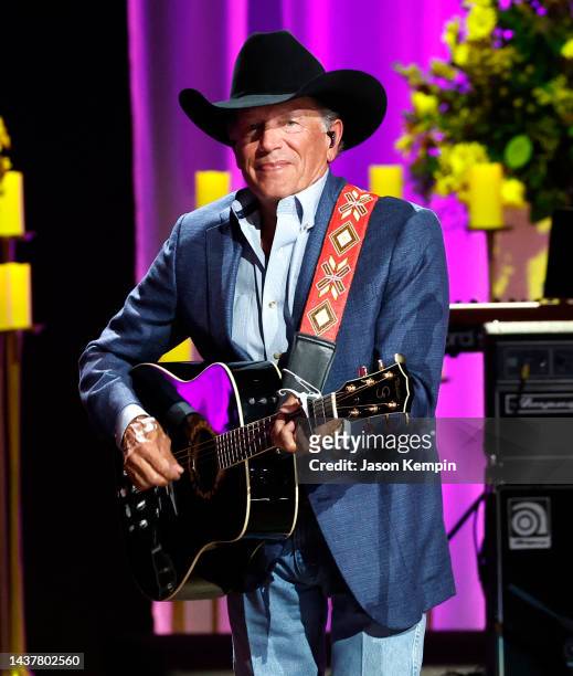George Strait performs at the Coal Miner's Daughter: A Celebration Of The Life & Music Of Loretta Lynn at the Grand Ole Opry on October 30, 2022 in...