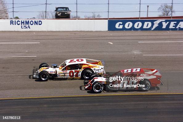 Frank Fleming Racing Frank Fleming leads Roger Hill during the Winston NASCAR 150 Modified ...