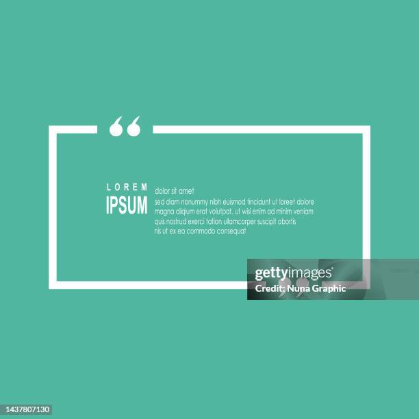 illustrazioni stock, clip art, cartoni animati e icone di tendenza di quote frame vector - citazione