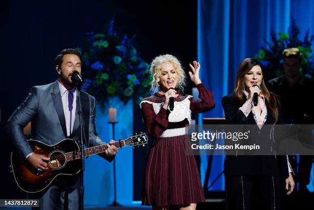 Jimi Westbrook, Kimberly Schlapman and Karen Fairchild of Little Big Town perform onstage during Coal Miner's Daughter: A Celebration of the Life &...