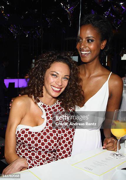 Lilly Becker and Sara Nuru attend the GRAZIA best dressed award at Panorama37 on May 3, 2012 in Berlin, Germany.