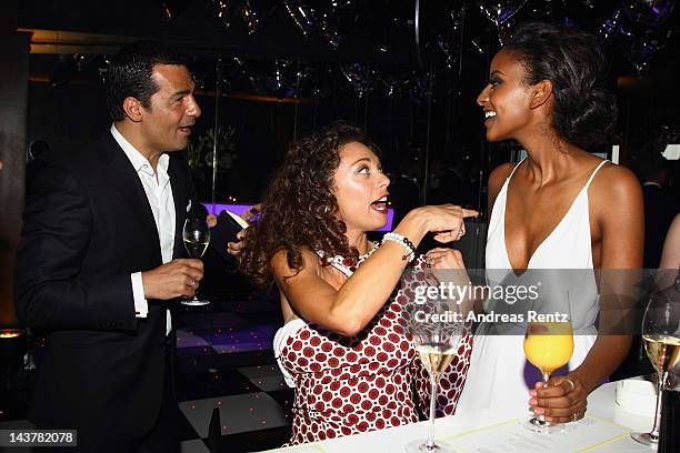 Erol Sander, Lilly Becker and Sara Nuru attend the GRAZIA best dressed award at Panorama37 on May 3, 2012 in Berlin, Germany.