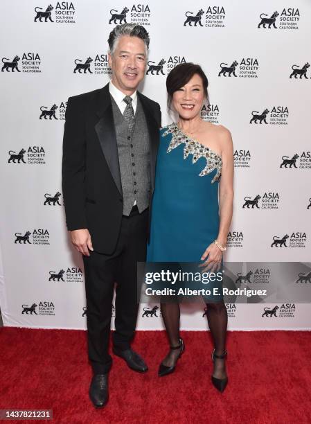 Russell Wong and Janet Yang attend the Asia Society Of Southern California's U.S. Asia Entertainment Summit at Skirball Cultural Center on October...