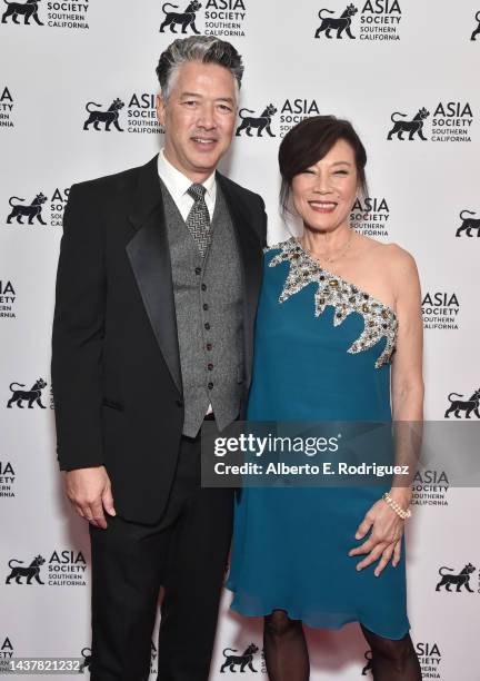 Russell Wong and Janet Yang attend the Asia Society Of Southern California's U.S. Asia Entertainment Summit at Skirball Cultural Center on October...