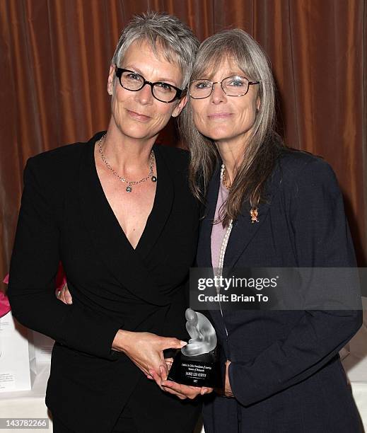 Honoree Jamie Lee Curtis and sister Kelly Lee Curtis attend the 5th annual Women of Distinction luncheon at Beverly Hills Hotel on May 3, 2012 in...