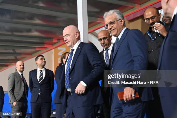 President Gianni Infantino attends the Final during the FIFA U-17 Women's World Cup 2022 Final, match between Colombia and Spain at DY Patil Stadium...