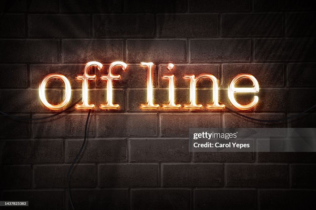 OFFLINE MESSAGE in neon style