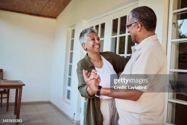 love, dance and happy senior couple having fun, dancing on romantic date and enjoy quality time together. smile, marriage trust bond and partnership of elderly man and woman on mexico travel holiday - disruptaging stock pictures, royalty-free photos & images