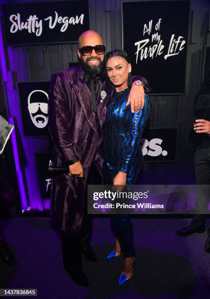 Kenny Burns and Laura Govan attend "All My Purple Life" 50th Birthday Celebration For Kenny Burns at Paisley Park on October 29, 2022 in Chanhassen,...