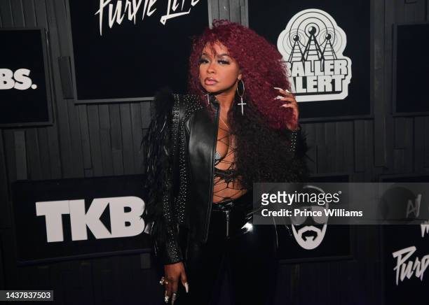 Phaedra Parks attends "All My Purple Life" 50th Birthday Celebration For Kenny Burns at Paisley Park on October 29, 2022 in Chanhassen, Minnesota.
