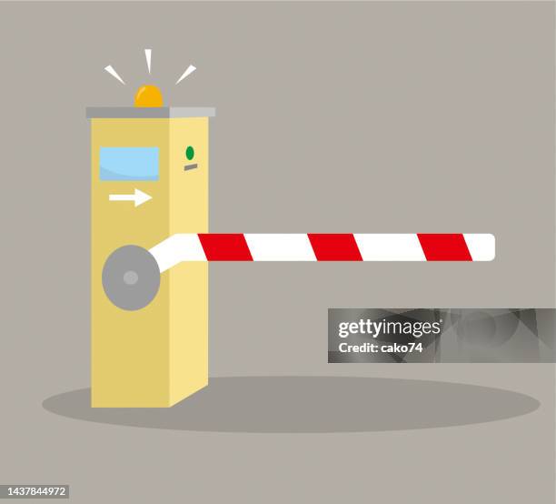 stockillustraties, clipart, cartoons en iconen met automatic parking barrier vector illustration - parking valet