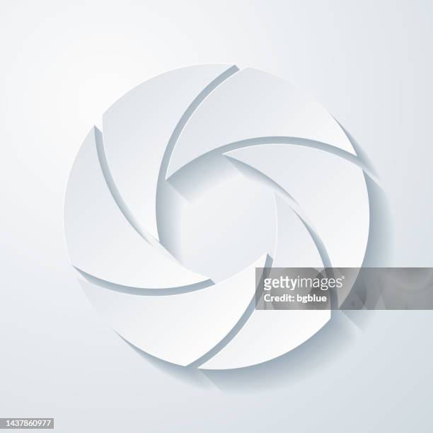 camera shutter. icon with paper cut effect on blank background - home video camera stock illustrations