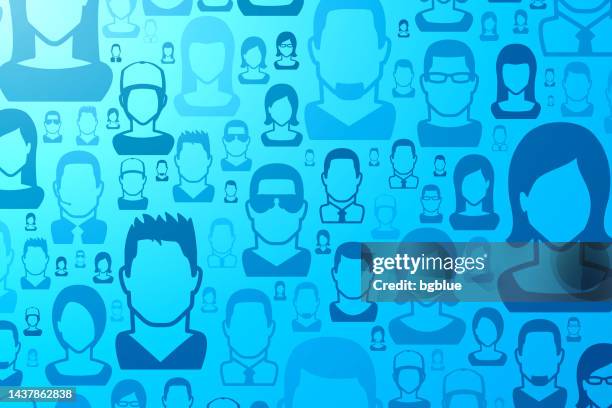 abstract blue background - people pattern - man light blue background stock illustrations