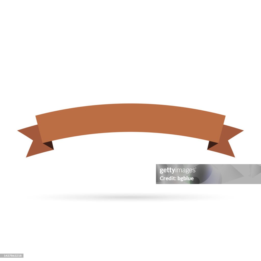 Brown Ribbon Ruffle Brown Ribbon Isolated On White Background Design Element High-Res ...