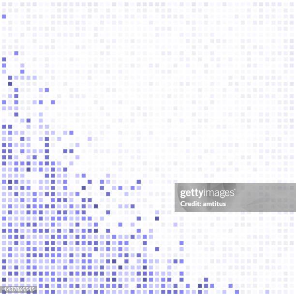 pixels corner blue - broken computer stock illustrations