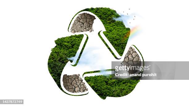 recycle symbol environmental concept - world earth day in india stock-fotos und bilder