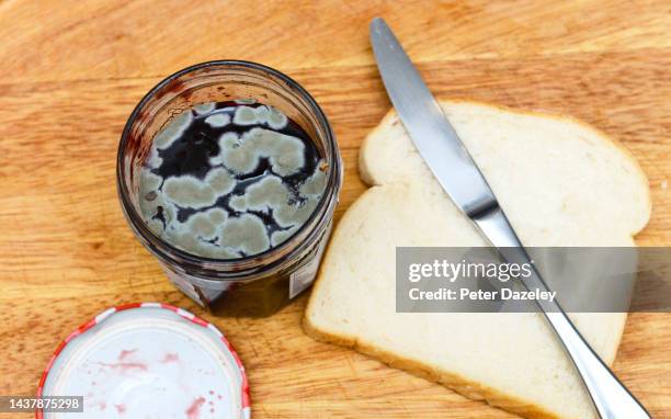 mouldy jam - moldy bread stock pictures, royalty-free photos & images