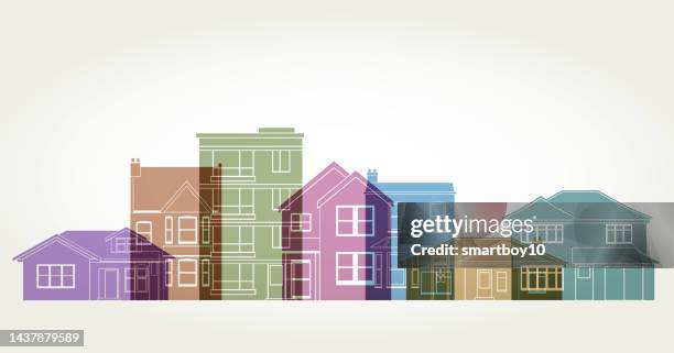 ilustrações de stock, clip art, desenhos animados e ícones de houses or real estate - row house