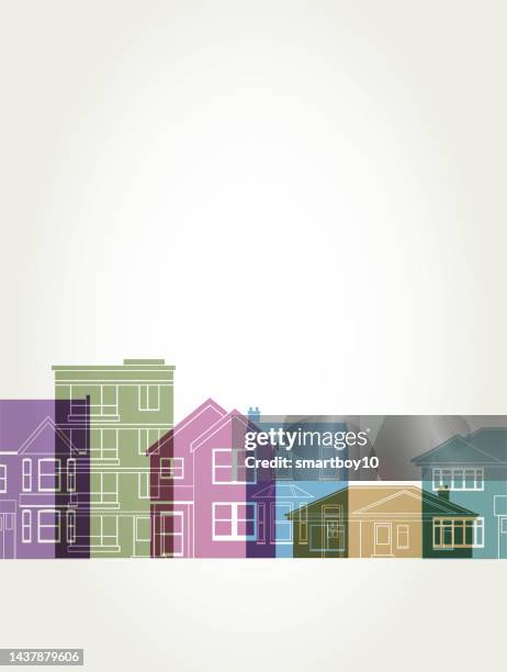 stockillustraties, clipart, cartoons en iconen met houses or real estate - suburb