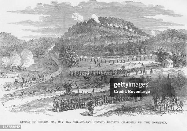 Battle of Resaca, Georgia - Geary's 2nd Brigade, Resaca, Georgia, May 14, 1864. From an issue of Frank Leslie's Illustrated Almanac.