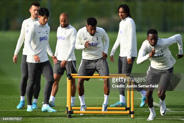 Emerson of Tottenham Hotspur during a Tottenham Hotspur Training Session at Tottenham Hotspur Training Centre on October 31, 2022 in Enfield, England.