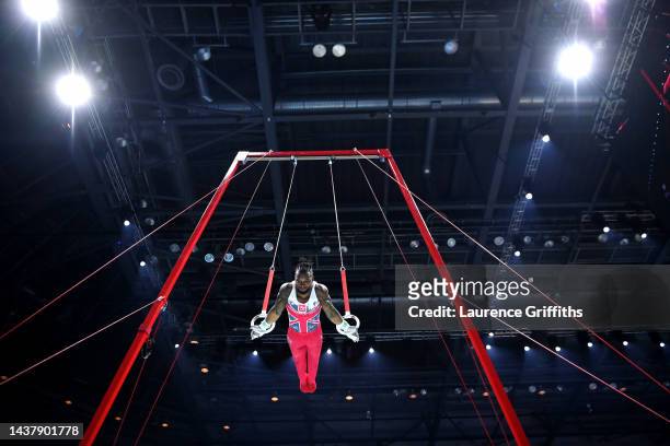 Courtney Tulloch of Team Great Britain competes on Rings during Men's Qualifications on Day Three of the FIG Artistic Gymnastics World Championships...