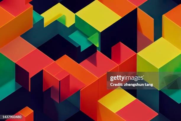 abstract colorful seamless blocks or bricks - colourful stairs stock pictures, royalty-free photos & images