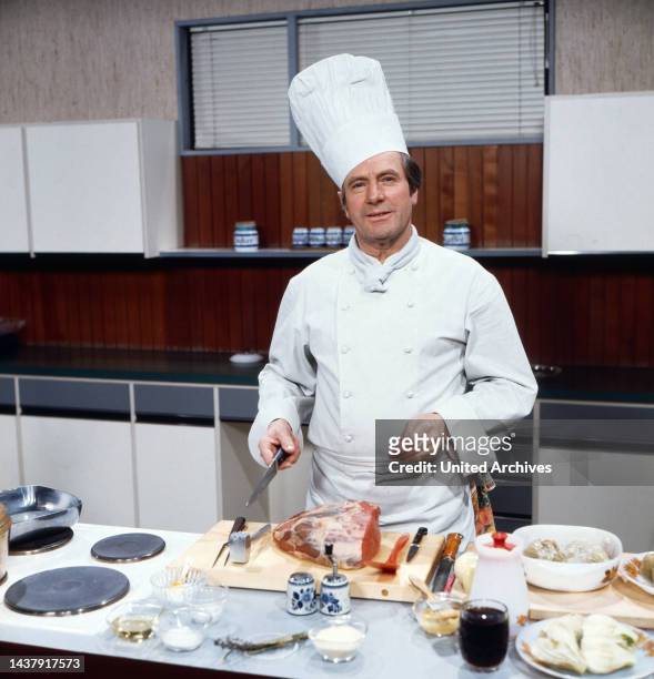 Ernst Faseth, österreichischer Küchenchef und bekannter Fernsehkoch, Österreich 1975.