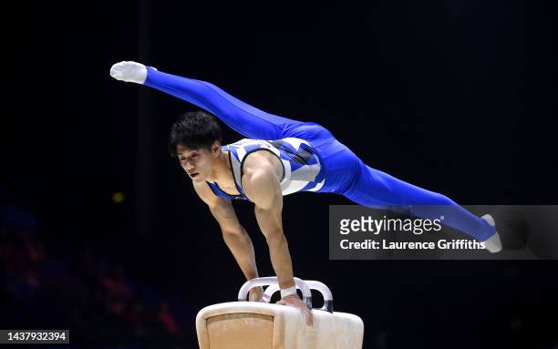 Daiki Hashimoto of Team Japan competes on Pommel Horse during Men's Qualifications on Day Three of the FIG Artistic Gymnastics World Championships at...