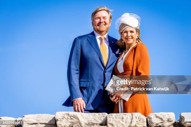 King Willem-Alexander of the Netherlands and Queen Maxima of the Netherlands visit the The Acropolis of Athens hill during the first day of the Dutch...