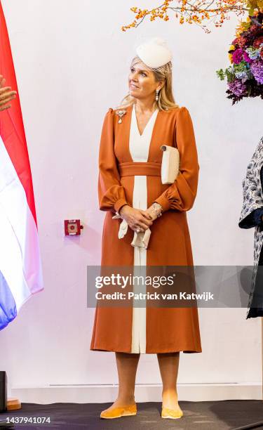 King Willem-Alexander of the Netherlands and Queen Maxima of the Netherlands attend a meeting with the Dutch community during the first day of the...