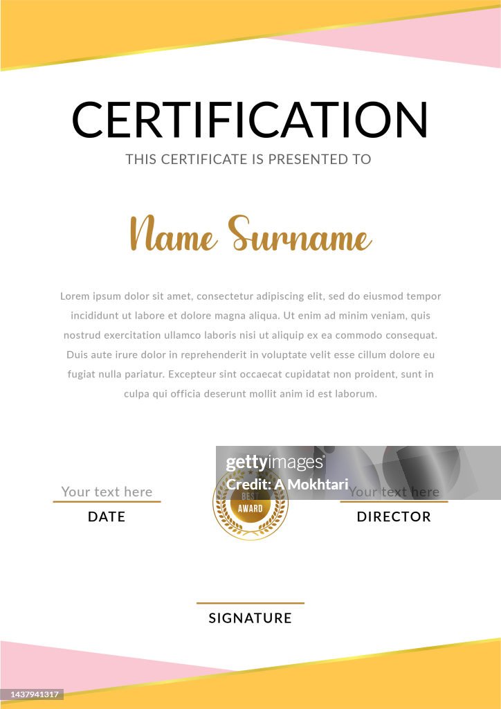 Certificate of achievement template.
For diploma, prizes, business, certificates, universities, schools and companies.