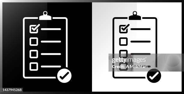 document icon with checkbox. - triage stock illustrations