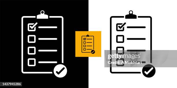 document icon with checkbox. - triage stock illustrations