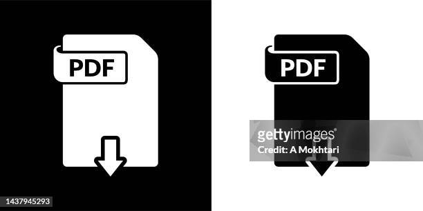 pdf-dokumentsymbol mit download-pfeil. - pdf icon stock-grafiken, -clipart, -cartoons und -symbole