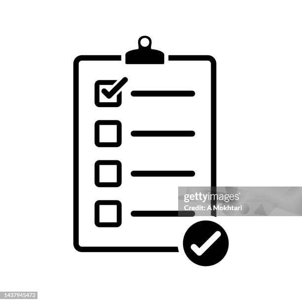 document simple icon with checkbox on white background. - triage stock illustrations