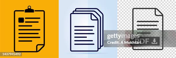 set of documents and folders icon. - inventory management software stock illustrations