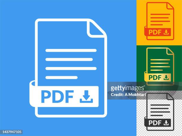 icon-set zum herunterladen von pdf-dokumenten - file folder stock-grafiken, -clipart, -cartoons und -symbole