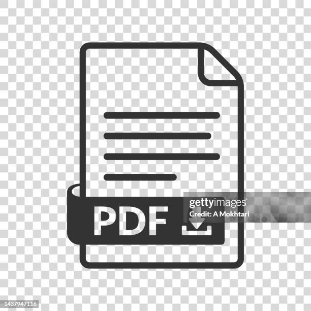 symbol zum herunterladen von pdf-dokumenten auf transparentem hintergrund. - pdf icon stock-grafiken, -clipart, -cartoons und -symbole