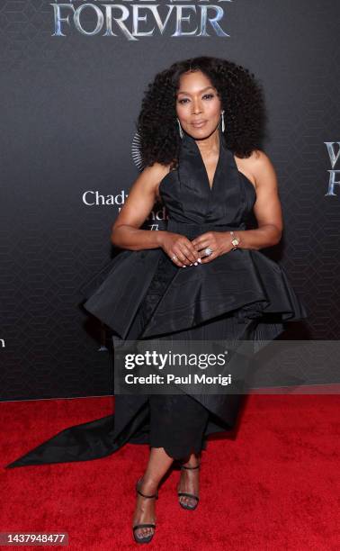 Angela Bassett attends the Black Panther: Wakanda Forever Red Carpet Screening at the Smithsonian National Museum of African American History and...