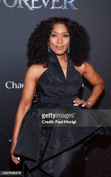 Angela Bassett attends the Black Panther: Wakanda Forever Red Carpet Screening at the Smithsonian National Museum of African American History and...