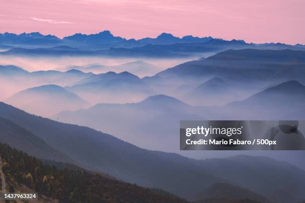 scenic view of mountains against sky during sunset,stroppo,cuneo,italy - cuneo stock-fotos und bilder