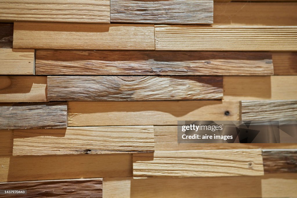 Wall Cladding With Wooden Slats In A Row With An Interesting Design ...