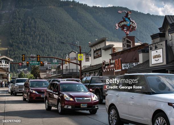 The iconic Million Dollar Cowboy Bar, located across from the downtown square, is viewed on September 16 in Jackson, Wyoming. Located at the gateways...