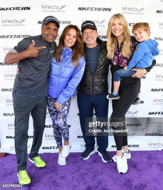 Sugar Ray Leonard, Brooke Burke, Skechers President Michael Greenberg, and Amanda Kloots attend the Skechers pier to pier friendship walk on October...