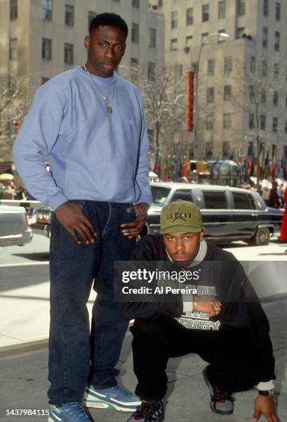 Rap Group Pete Rock and CL Smooth appear in a portrait taken on April 10, 1992 in New York City.