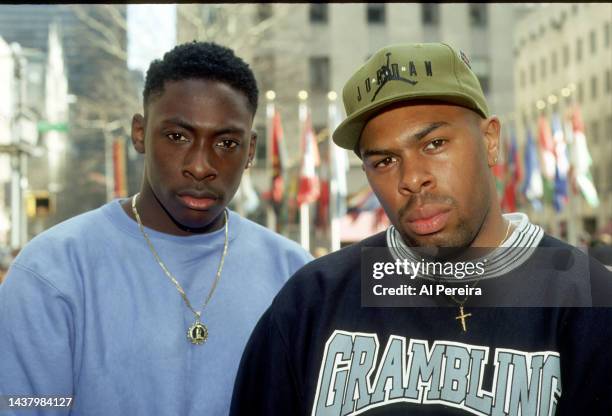 Rap Group Pete Rock and CL Smooth appear in a portrait taken on April 10, 1992 in New York City.